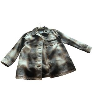 Old Navy Brown Plaid Shacket Oversized Shirt Jacket